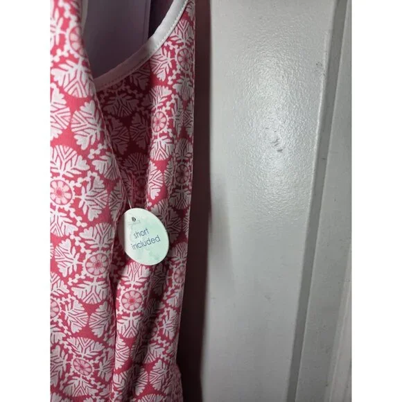 Sigrid Olsen Pink White Pleated Tennis Golf Mini Dress W Shorts Mandala M NWOT - Picture 7 of 11